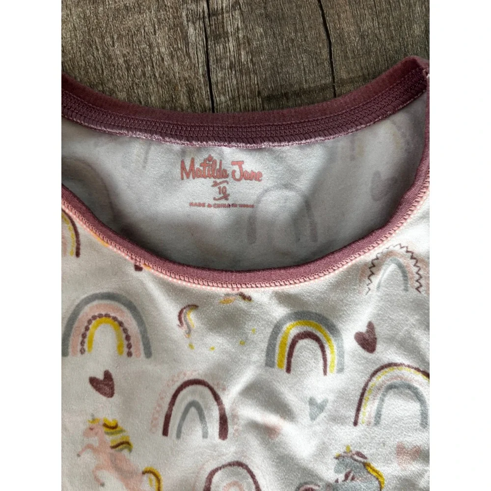 Matilda Jane Kids Rainbow Unicorn Long Sleeve Pajama Top Size‎ 10